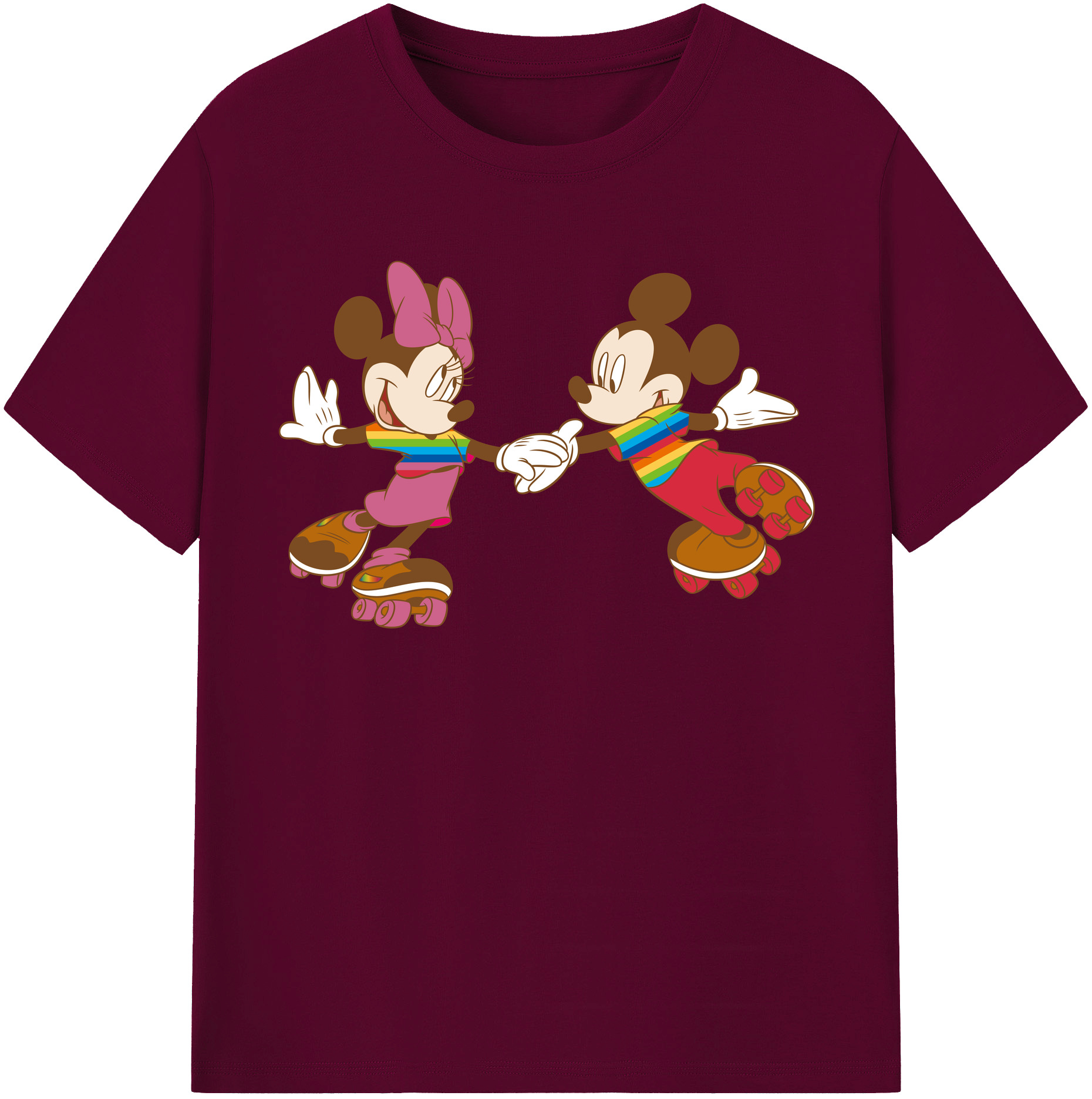 （画像用） ミッキーマウス Mickey Mouse レディースカジュアルプリントTシャツ（綿100％）